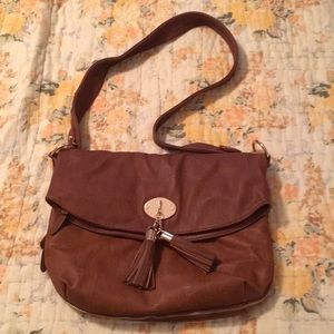 Camel Cross Body Tassel Bag